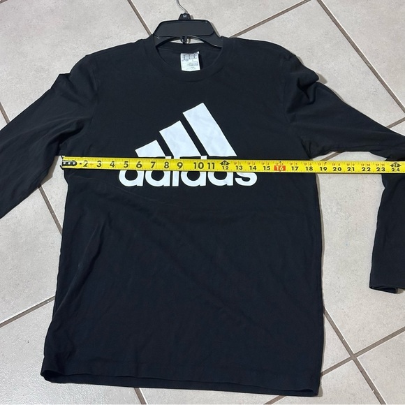 Adidas Men Logo Graphic Black Long Sleeve Crew Neck size Small. - Picture 6 of 7
